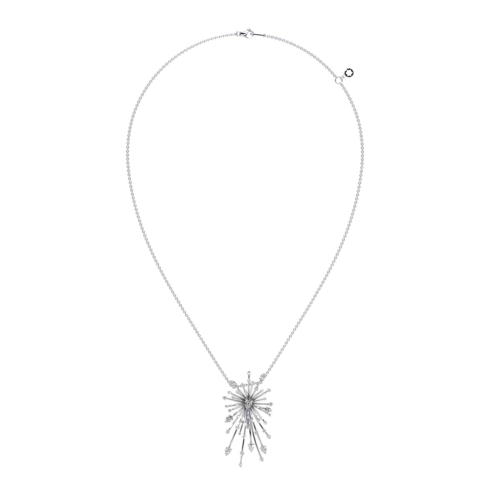 Firework Diamond Pendant Necklace