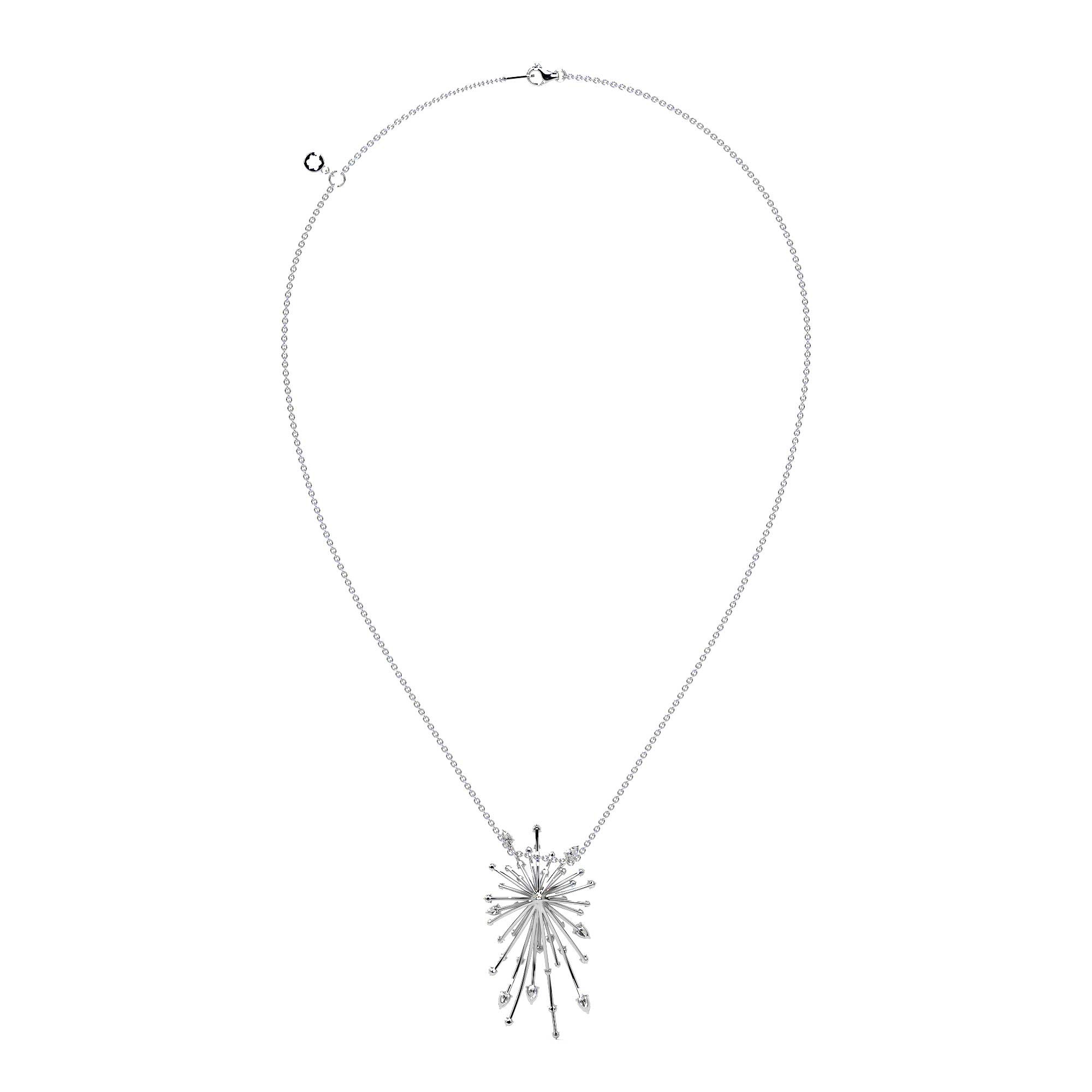 Firework Diamond Pendant Necklace