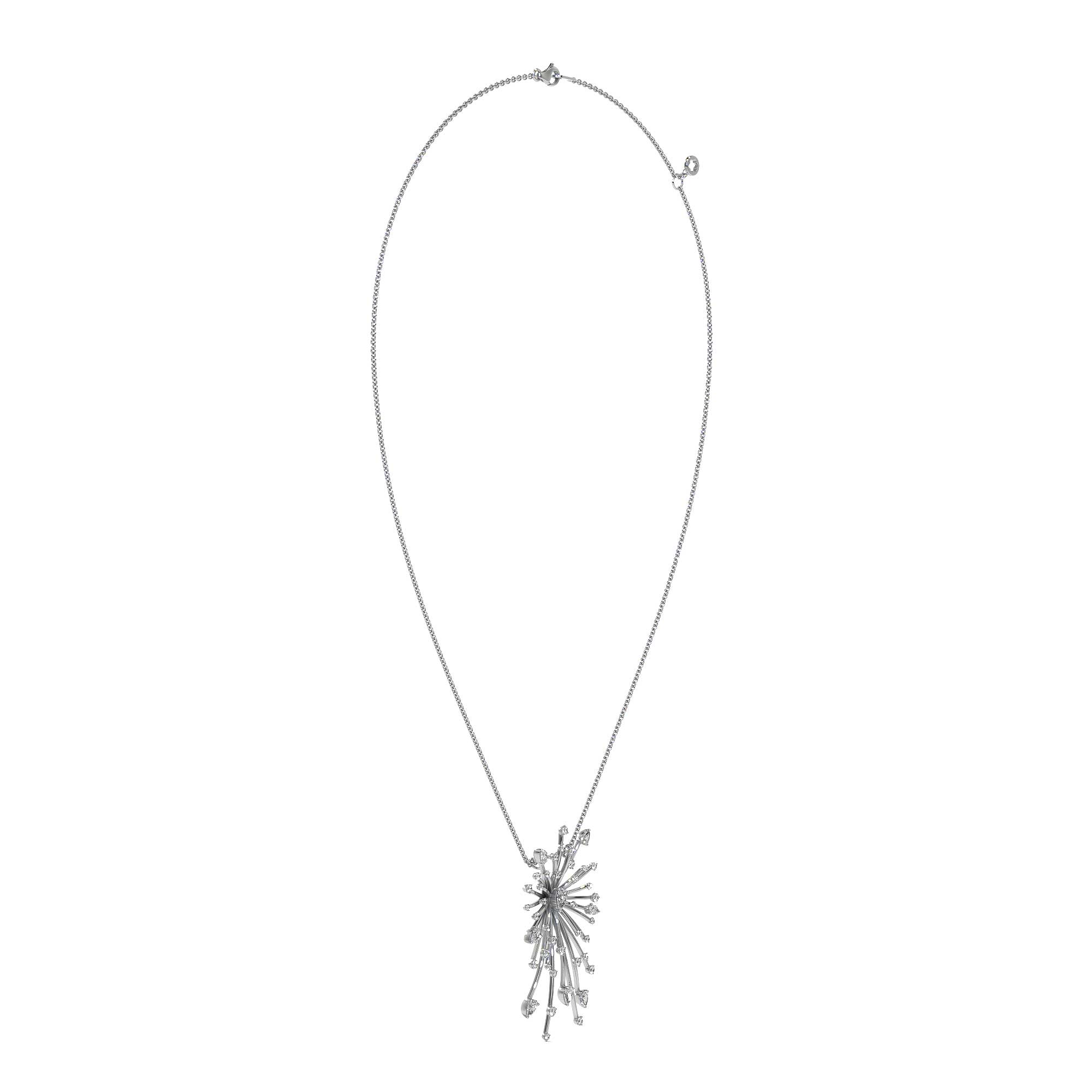 Firework Diamond Pendant Necklace
