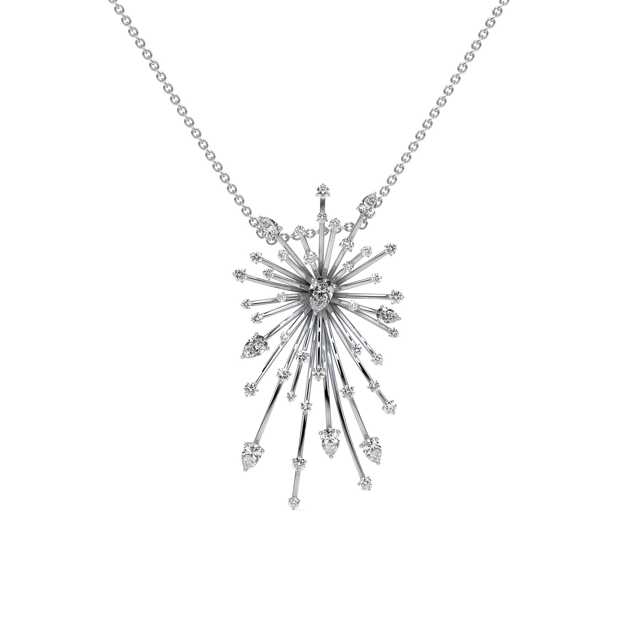 Firework Diamond Pendant Necklace