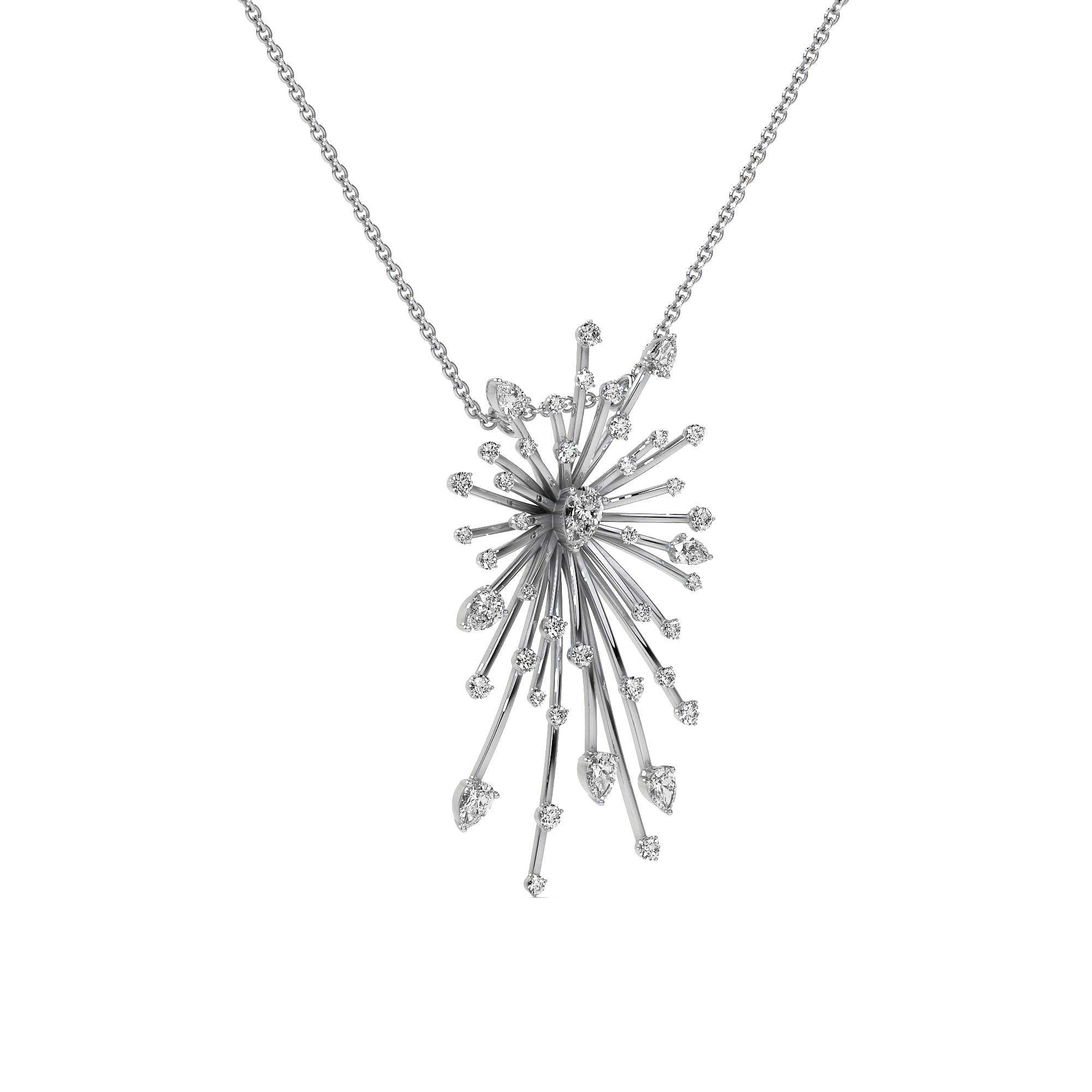 Firework Diamond Pendant Necklace