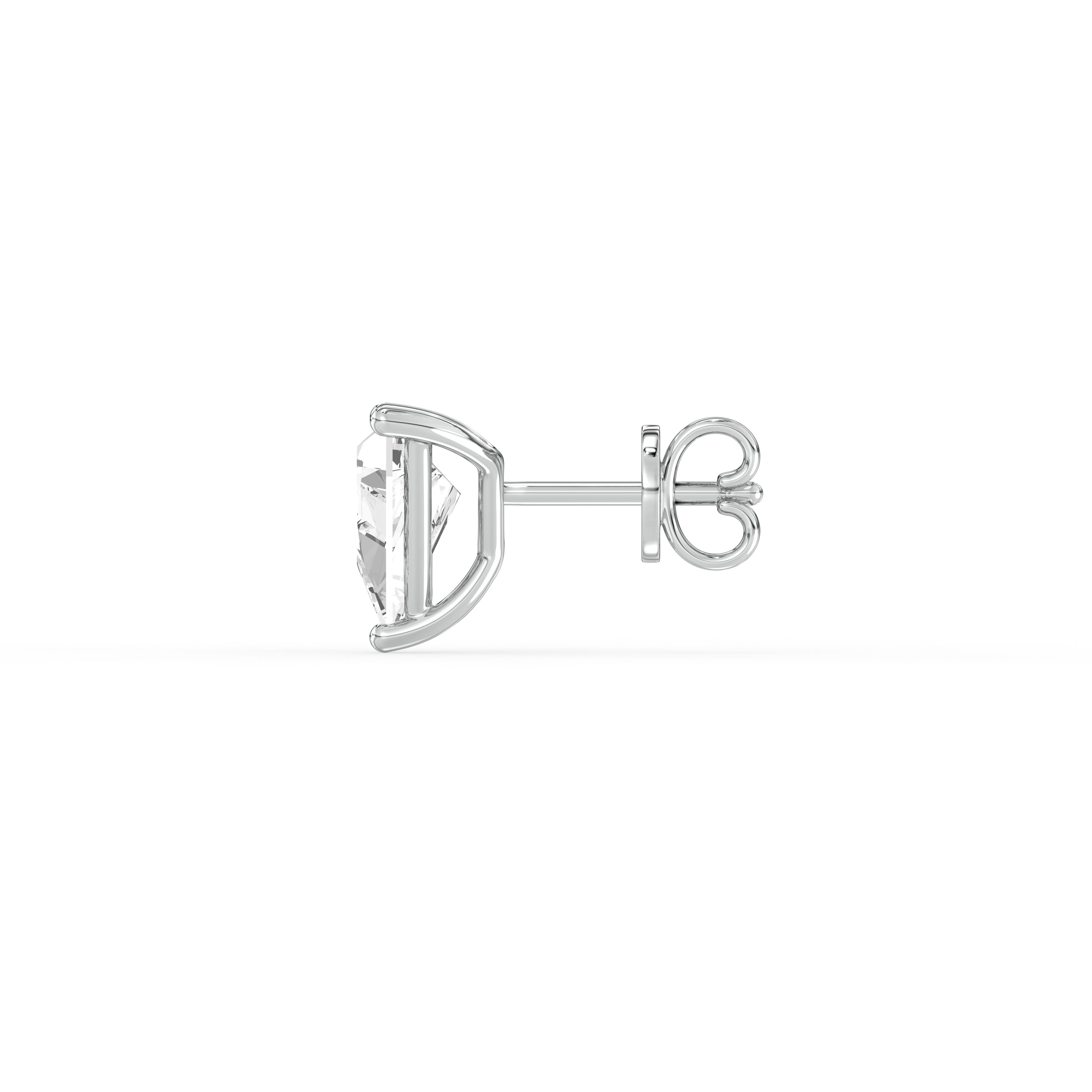 TRILLION DIAMOND PLATINUM EAR STUDS - ( 2.04CT) showcasing elegant triangular design in platinum.