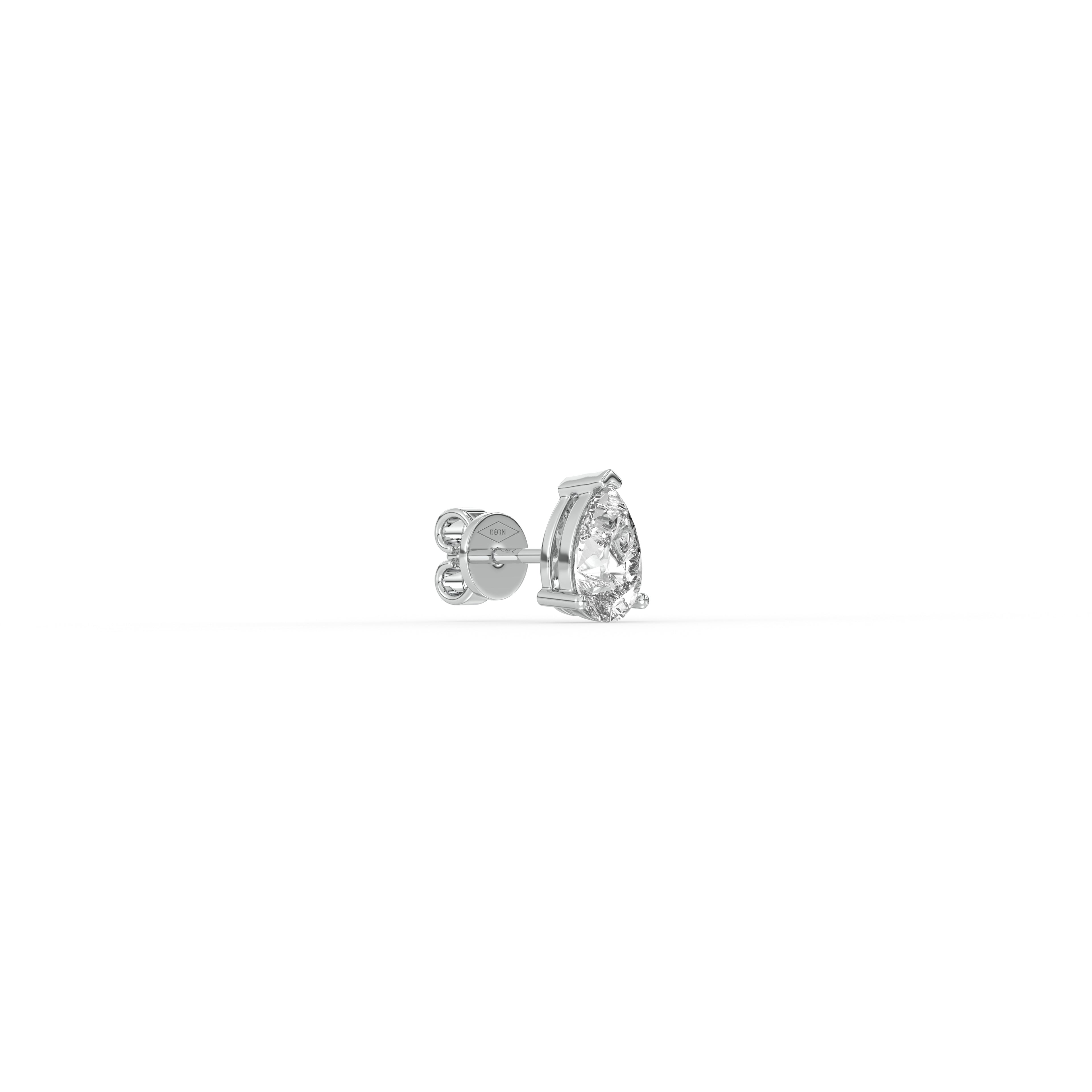 Refined Pear Diamond Earrings - (1 ct)