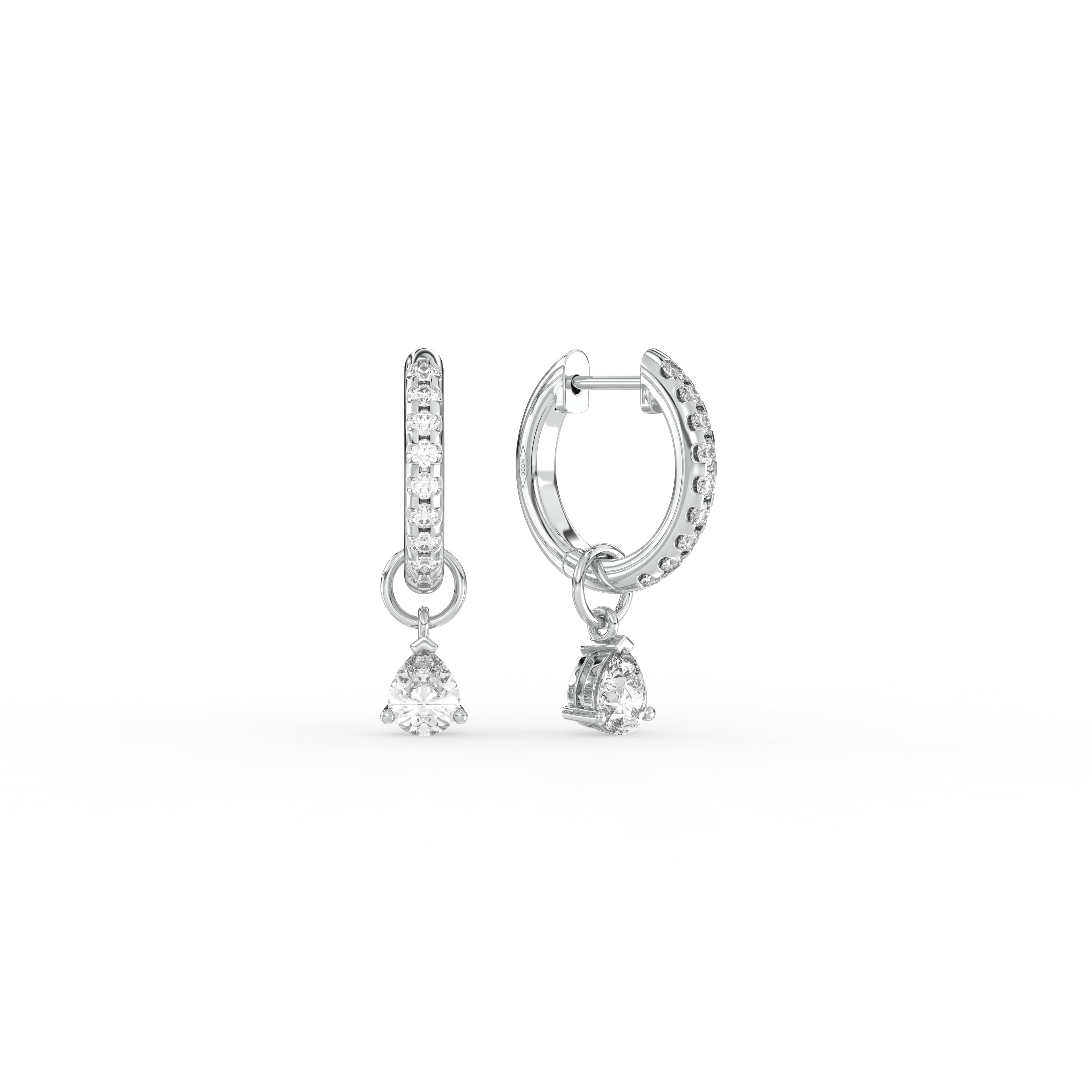 Multiway Pavé Hoop Earrings with Pear Drop