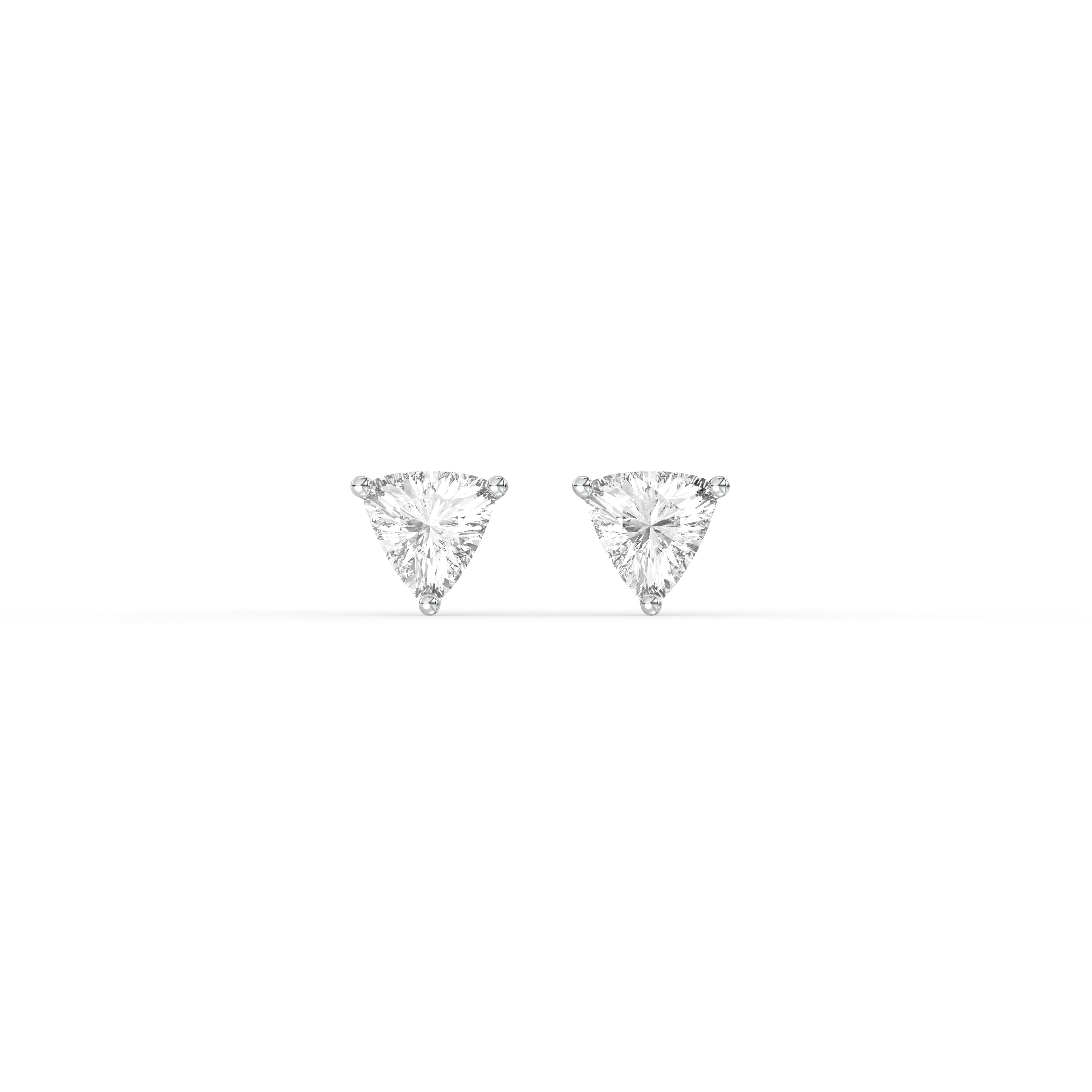 Modern Trillion Diamond Stud Earrings