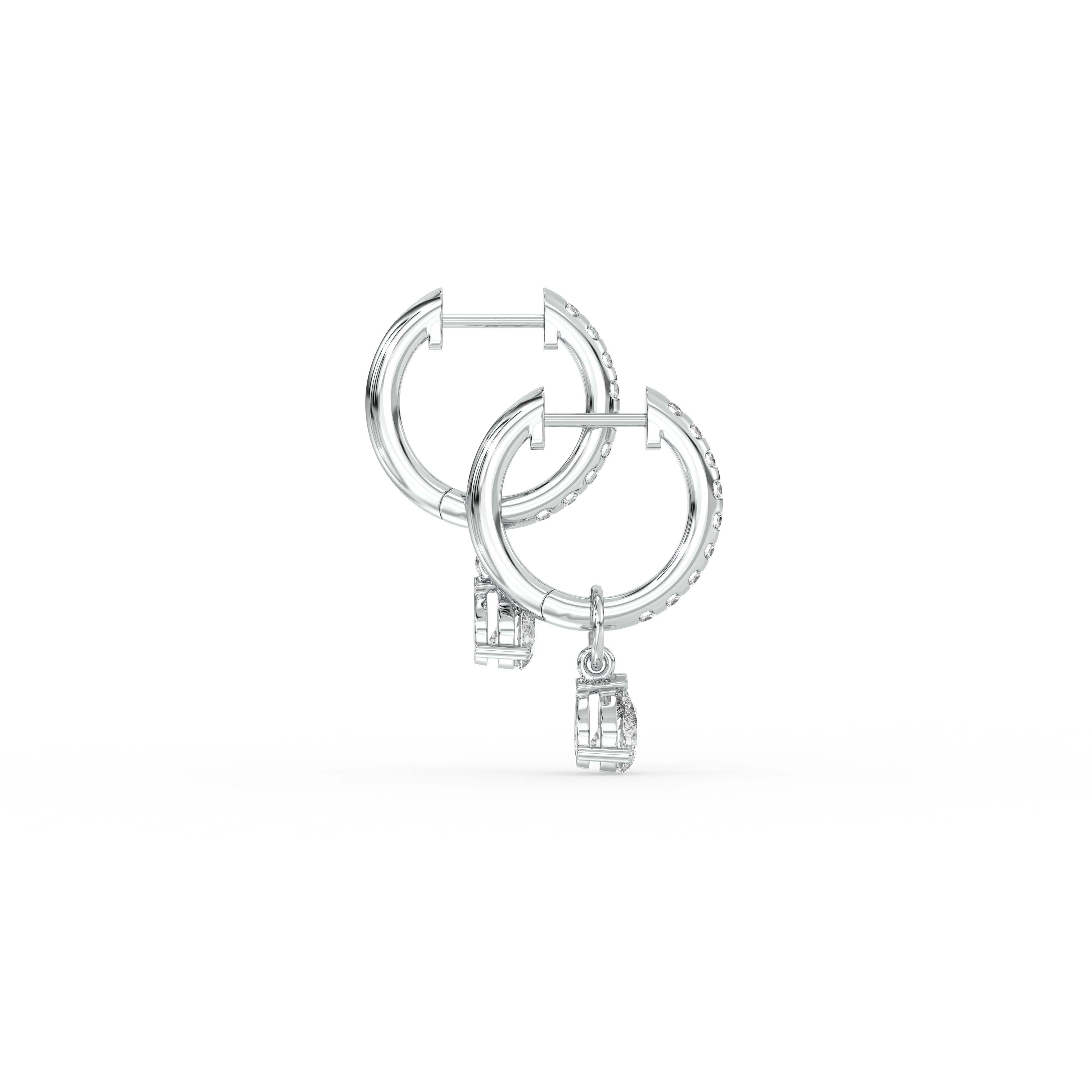 Multiway Pavé Hoop Earrings with Pear Drop