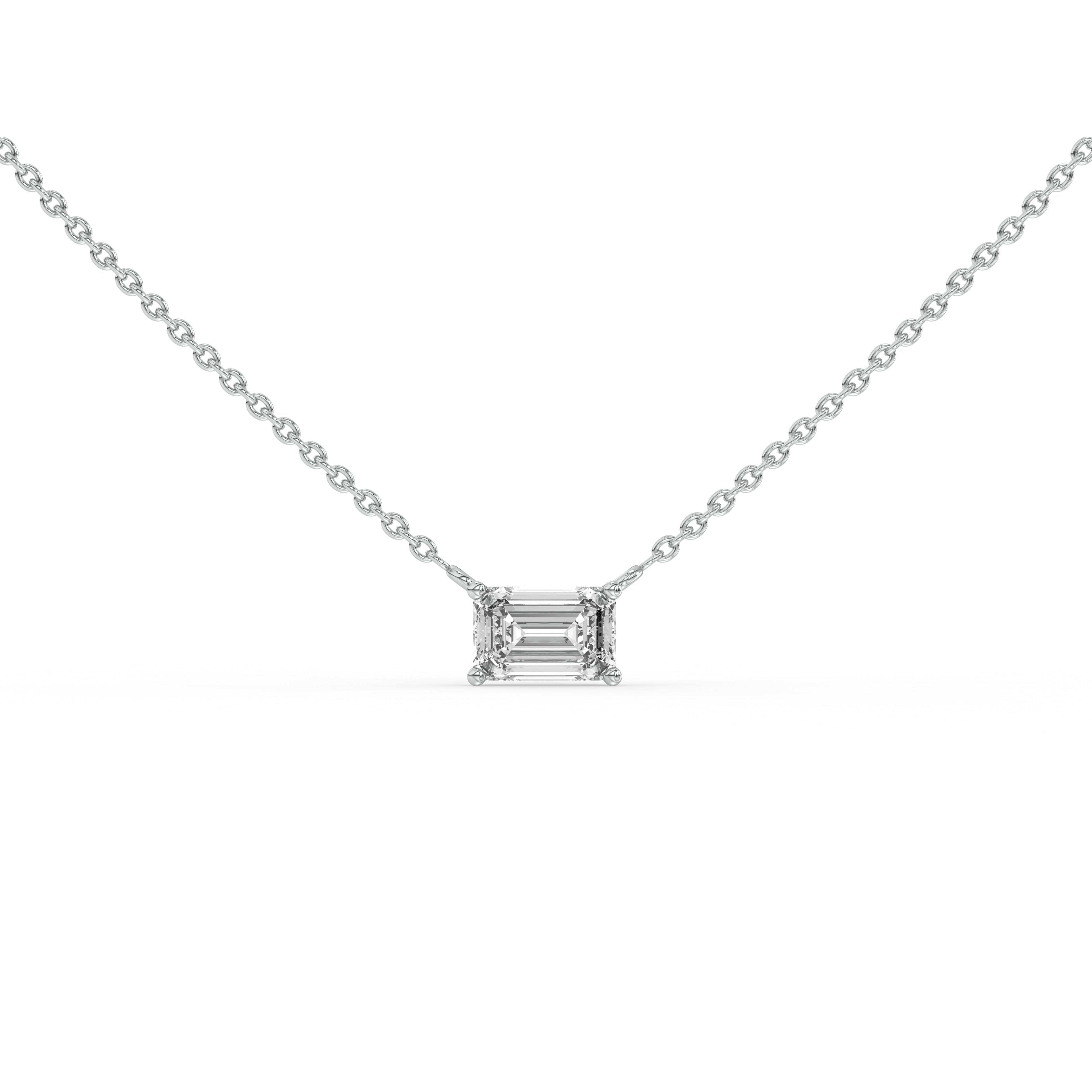 Minimalist Emerald Diamond Necklace