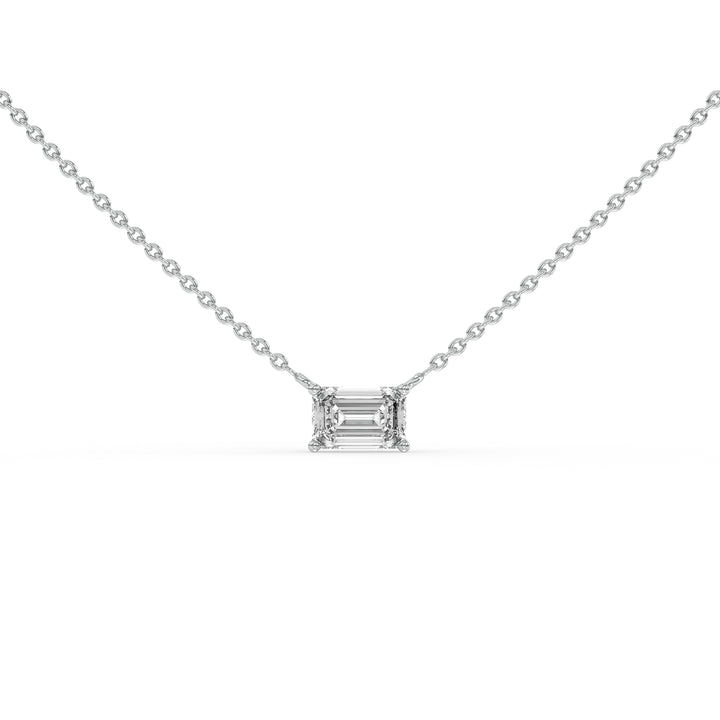 Minimalist Emerald Diamond Necklace