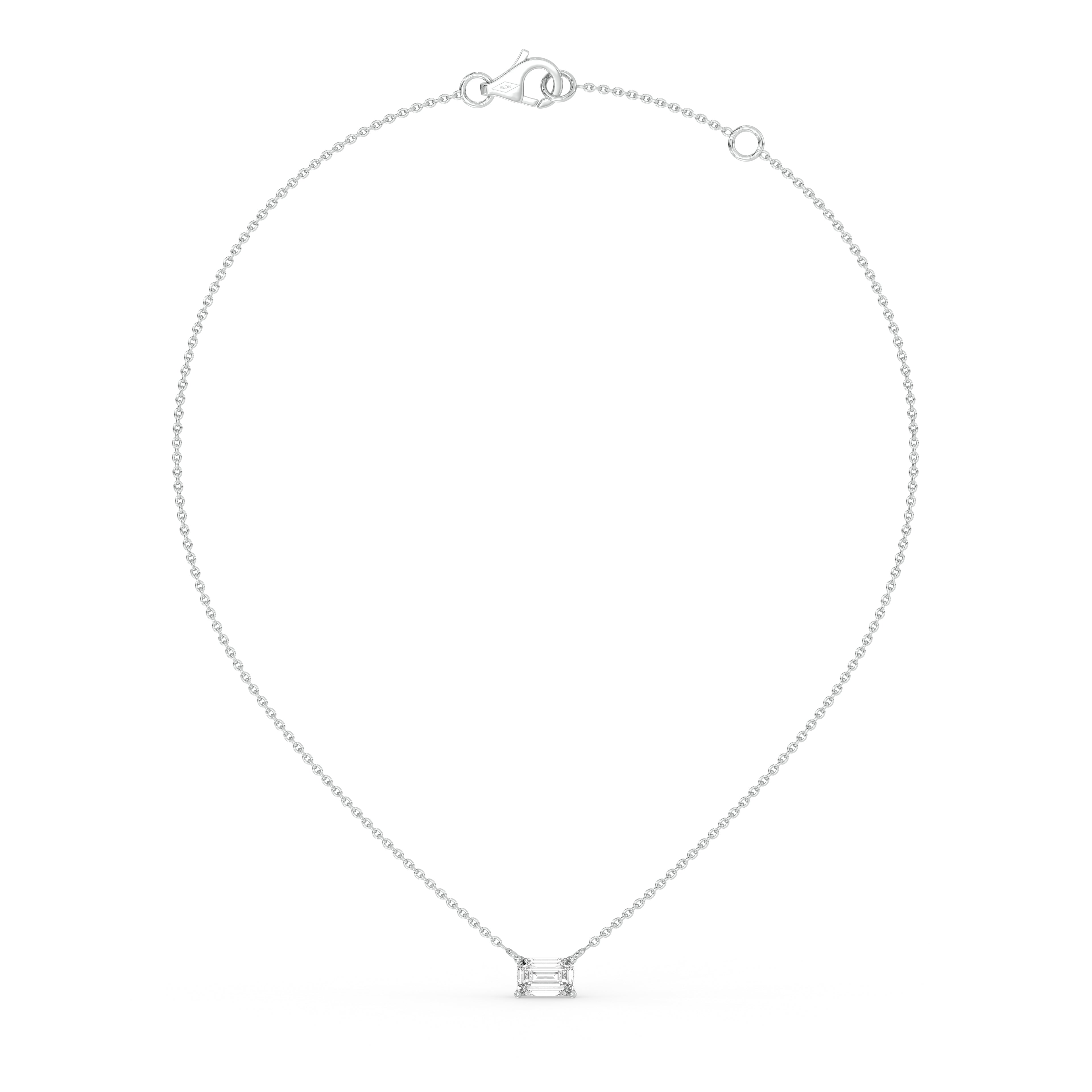 Minimalist Emerald Diamond Necklace