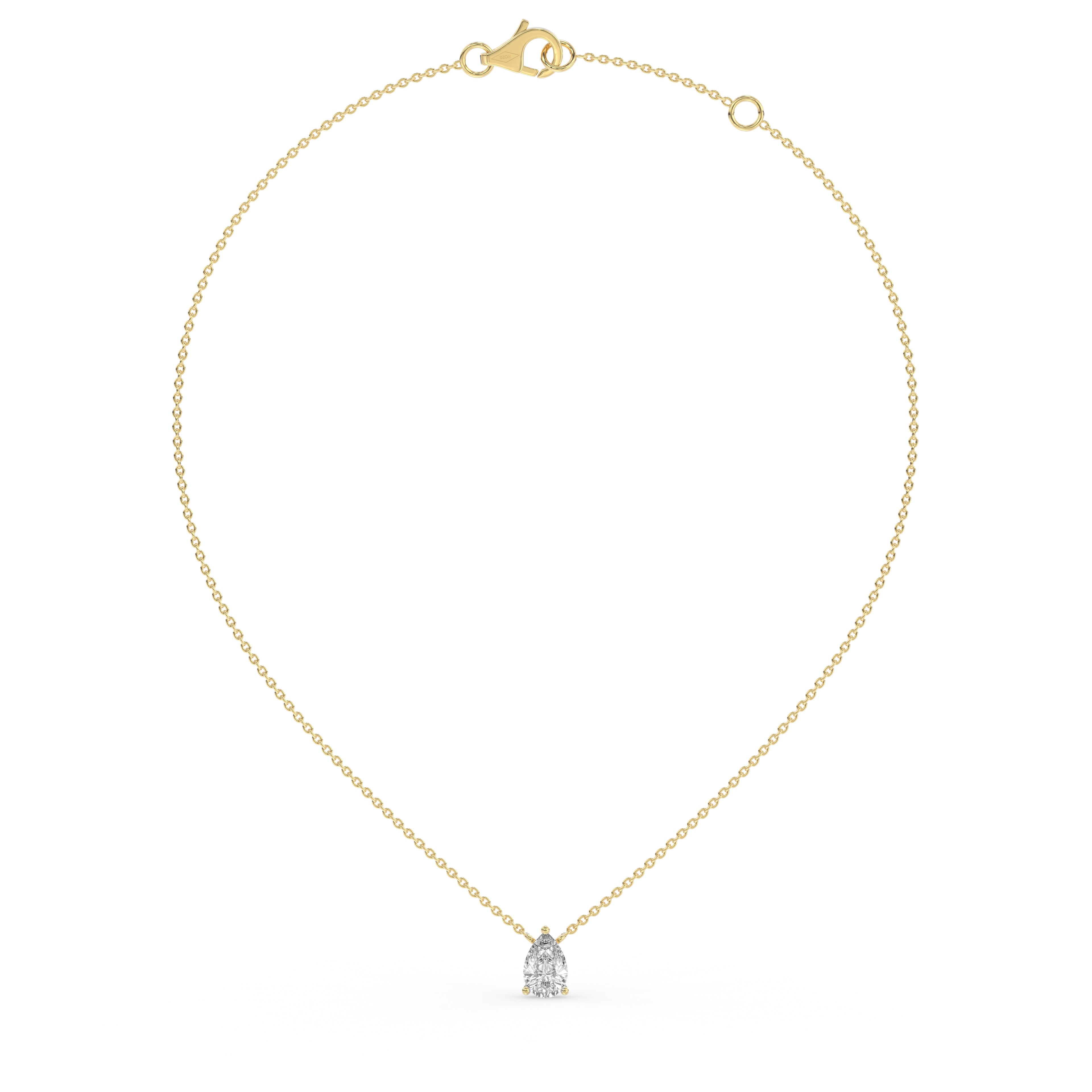 Minimalist Pear Diamond Necklace