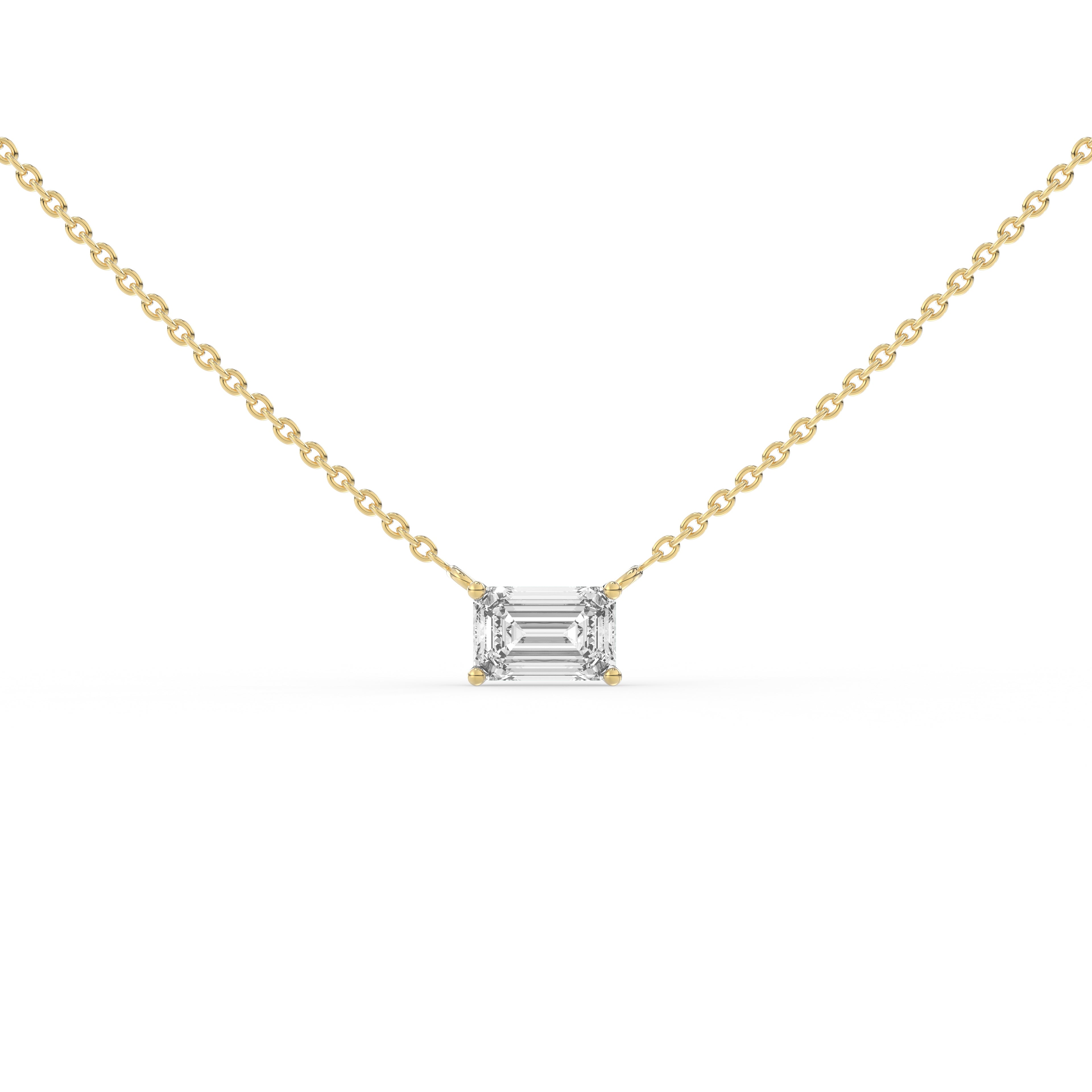 Minimalist Emerald Diamond Necklace