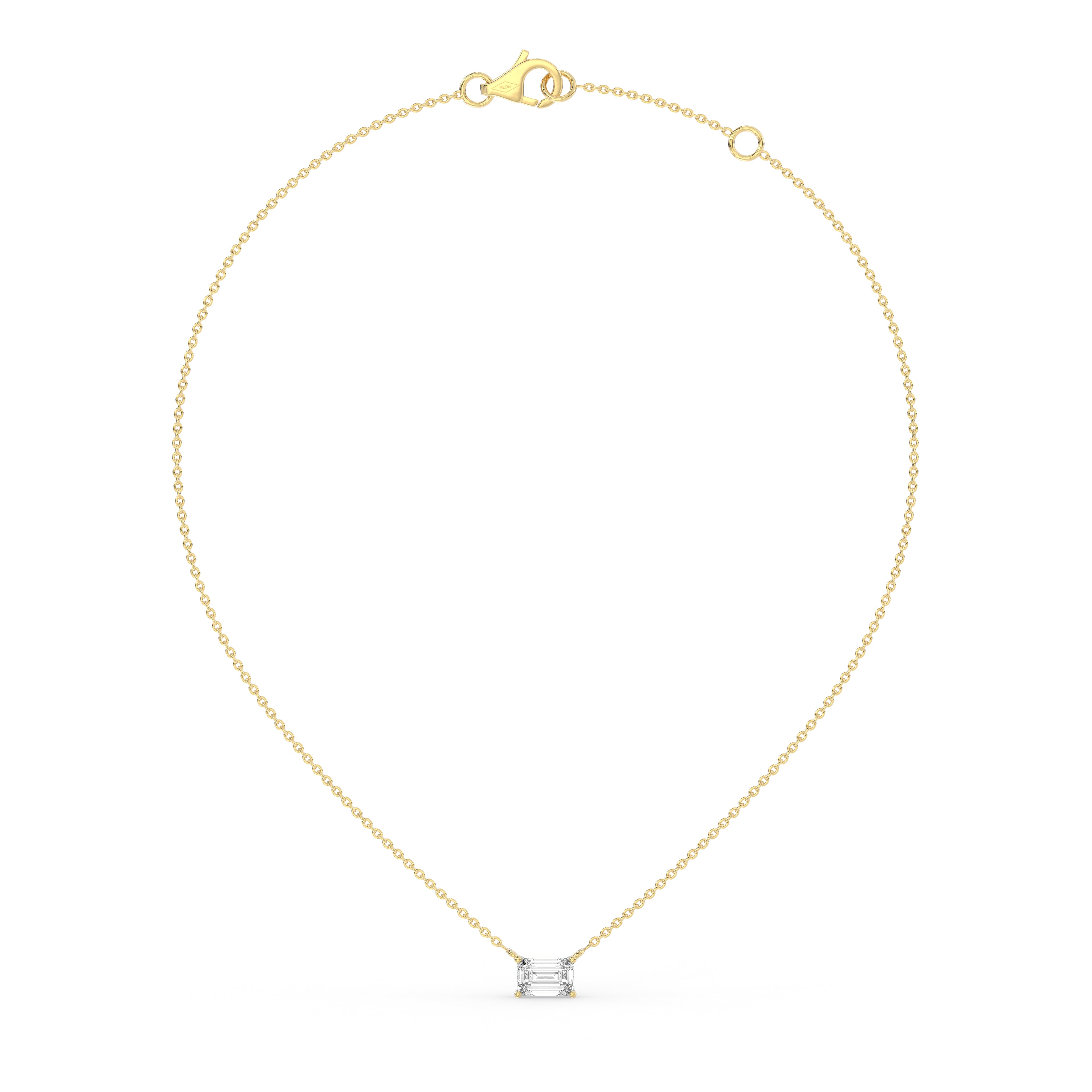 Minimalist Emerald Diamond Necklace