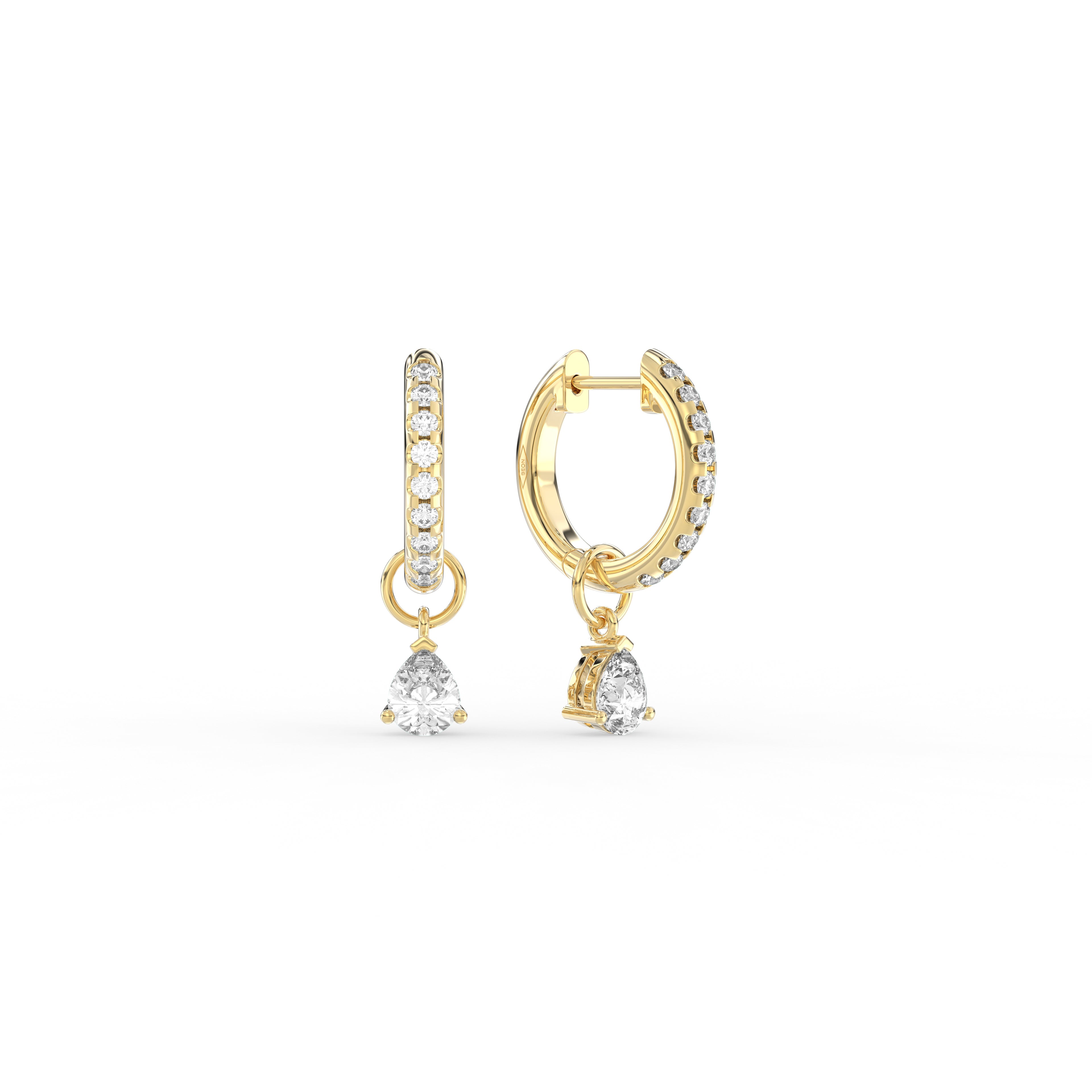 Multiway Pavé Hoop Earrings with Pear Drop