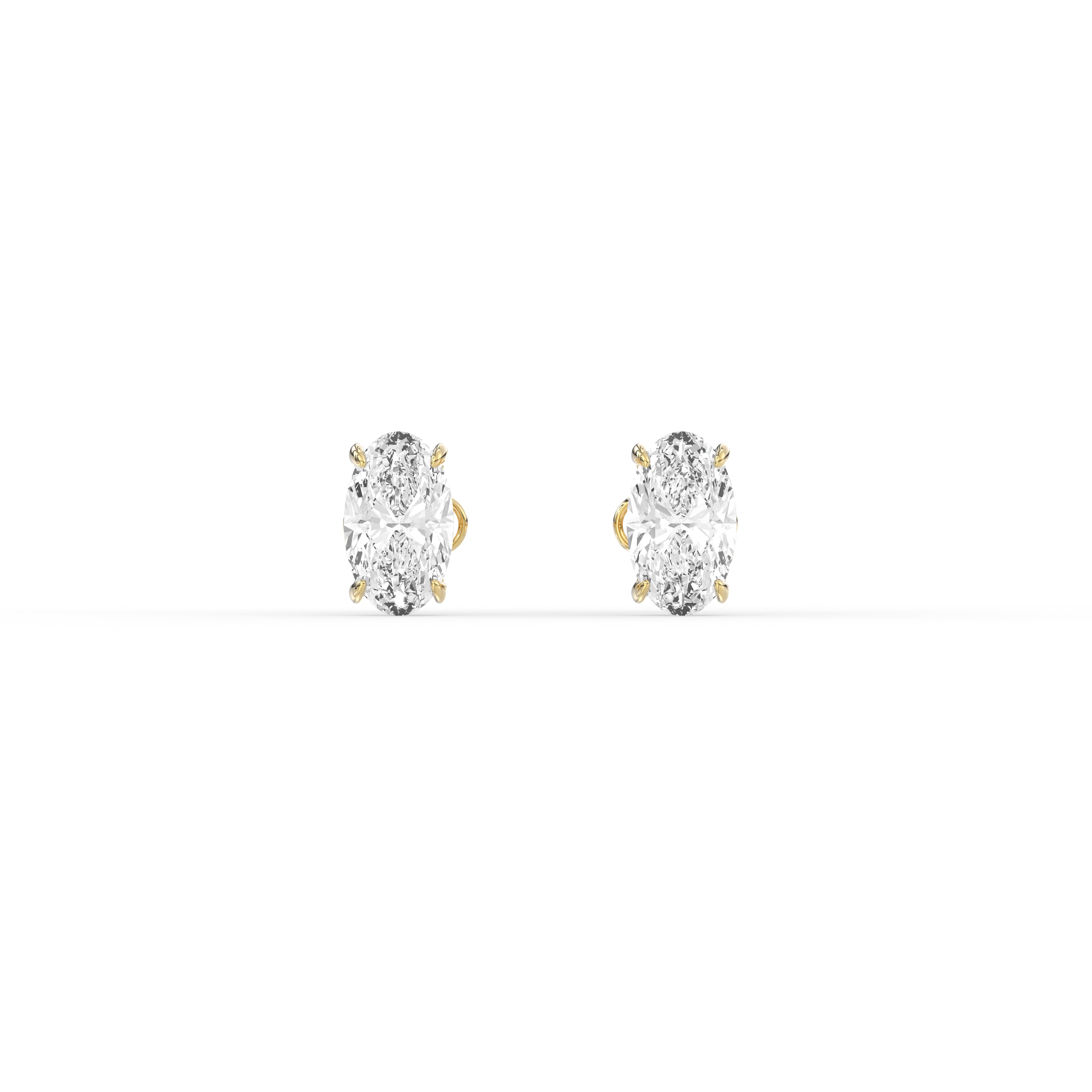 Refined Oval Diamond Earrings - (0.6ct)