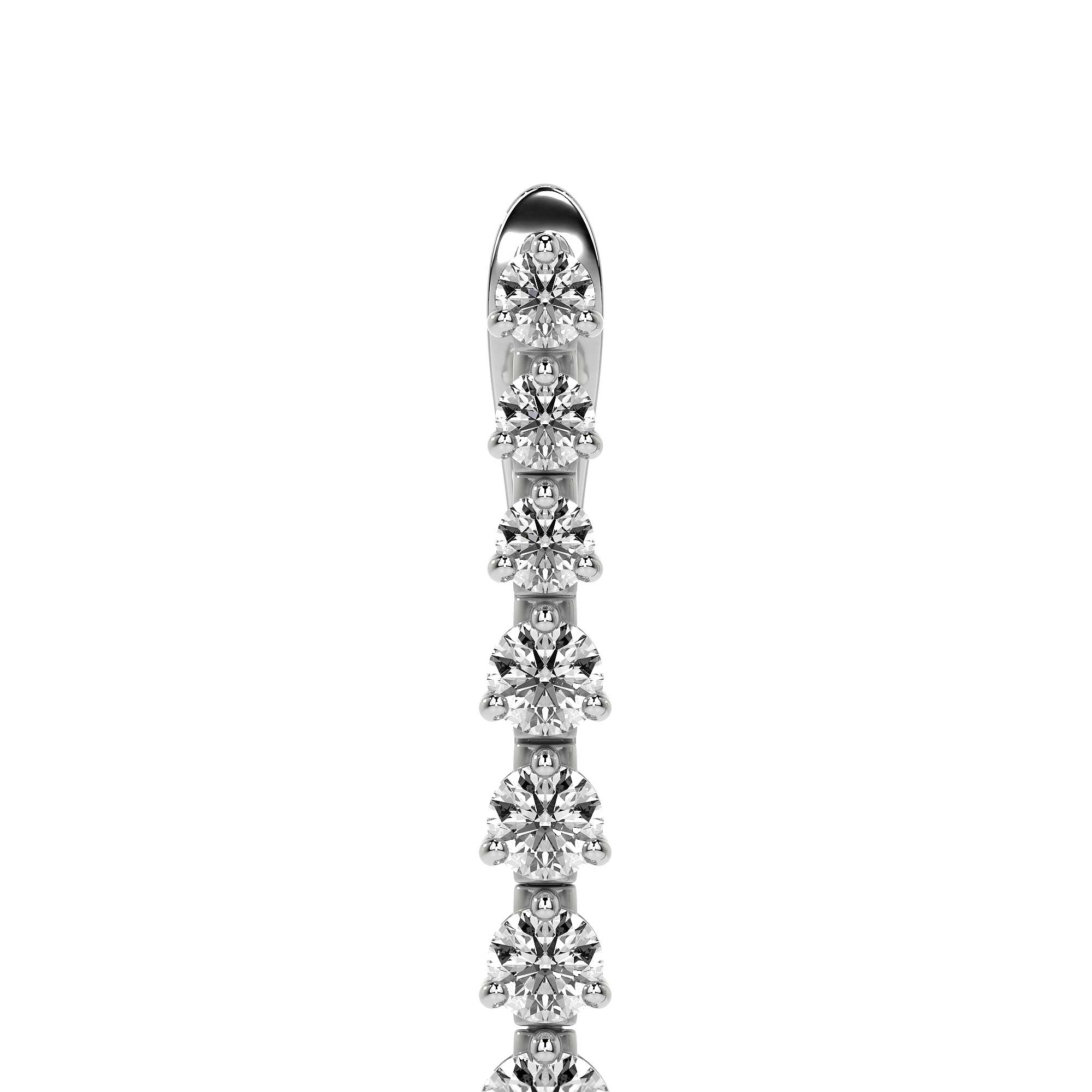 Tapered Trinity Round Diamond Drop Earrings