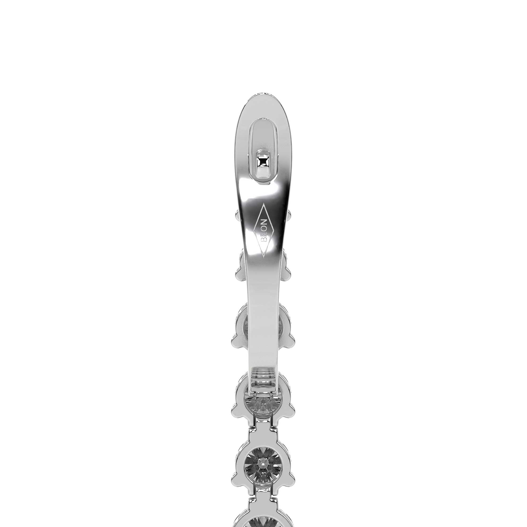 Tapered Trinity Round Diamond Drop Earrings