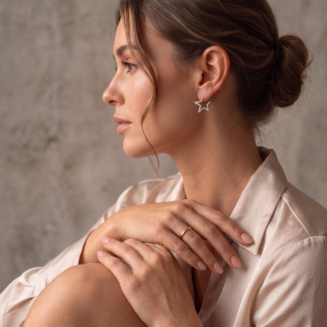 Starlight Edge Hoop Earrings