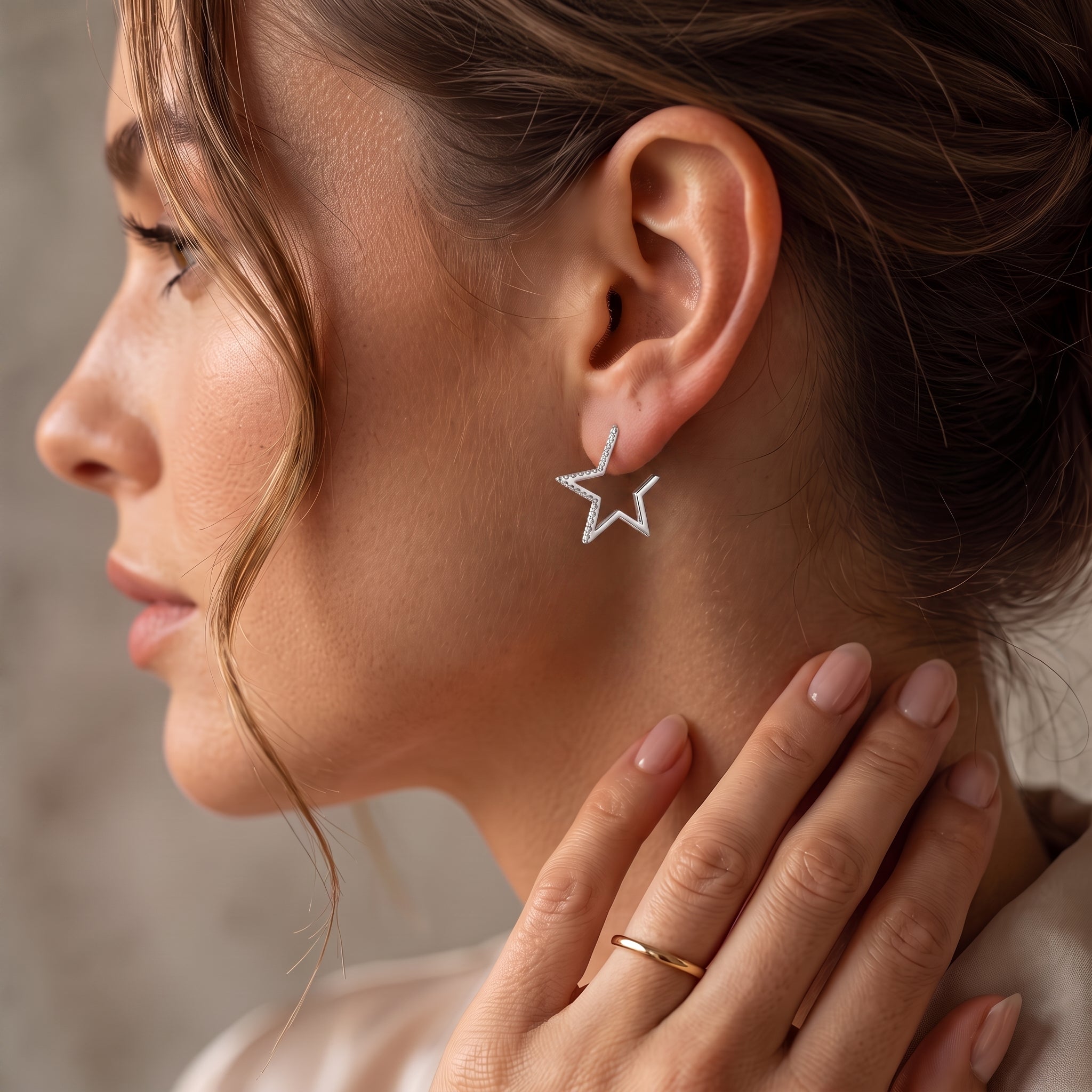 Starlight Edge Hoop Earrings