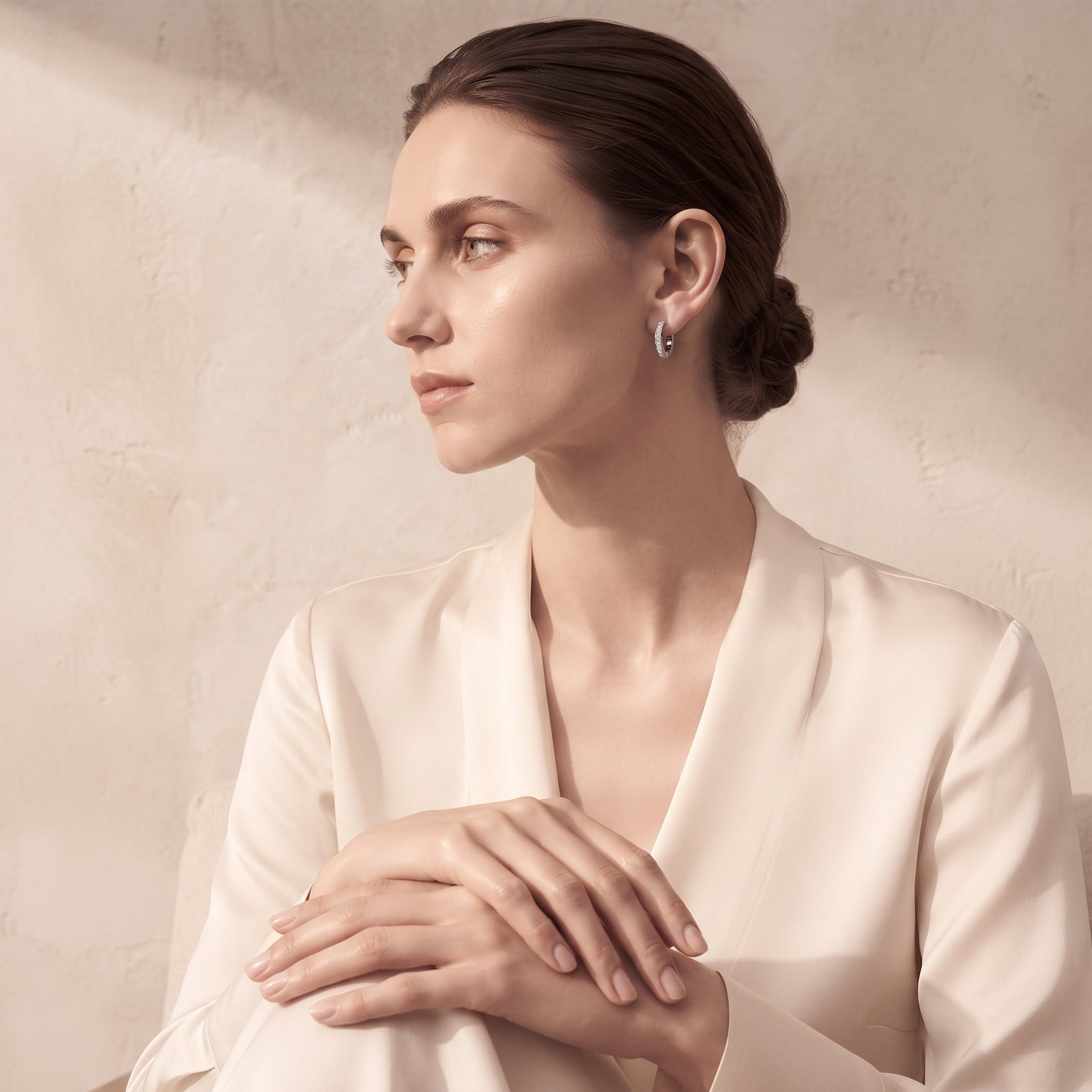 Radiant Arc Mini Huggie Hoop Earrings