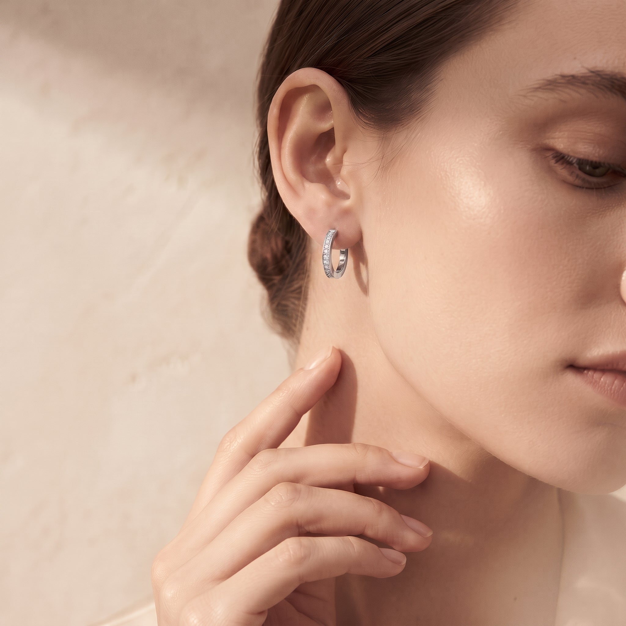 Radiant Arc Mini Huggie Hoop Earrings