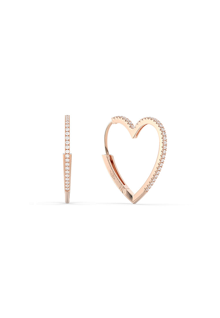 Luxe Heart Edge Hoop Earrings