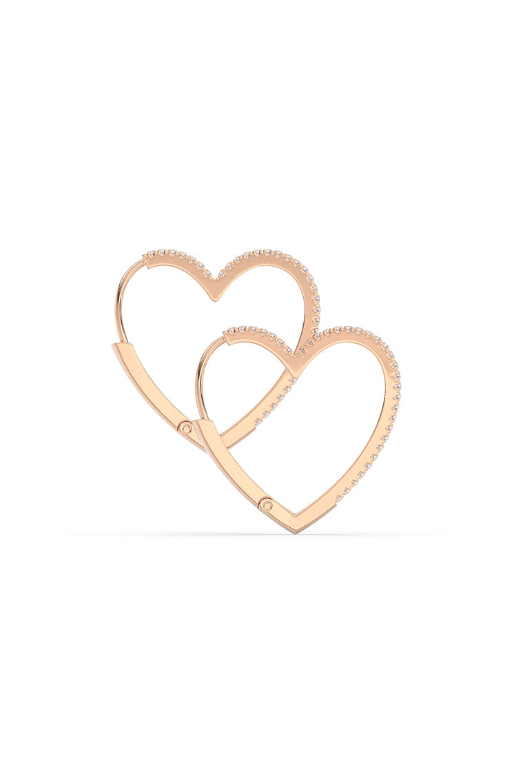 Luxe Heart Edge Hoop Earrings