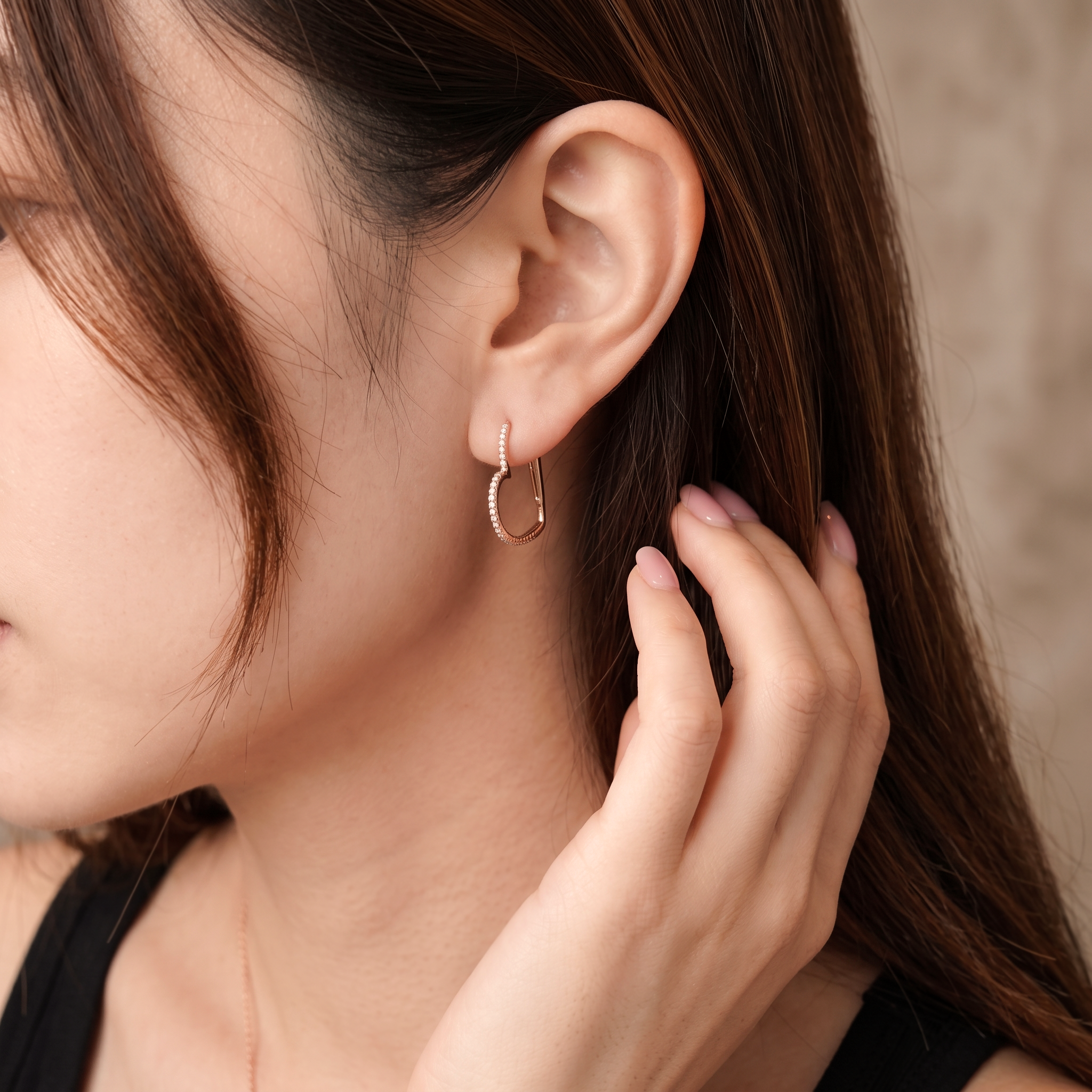 Luxe Heart Edge Hoop Earrings