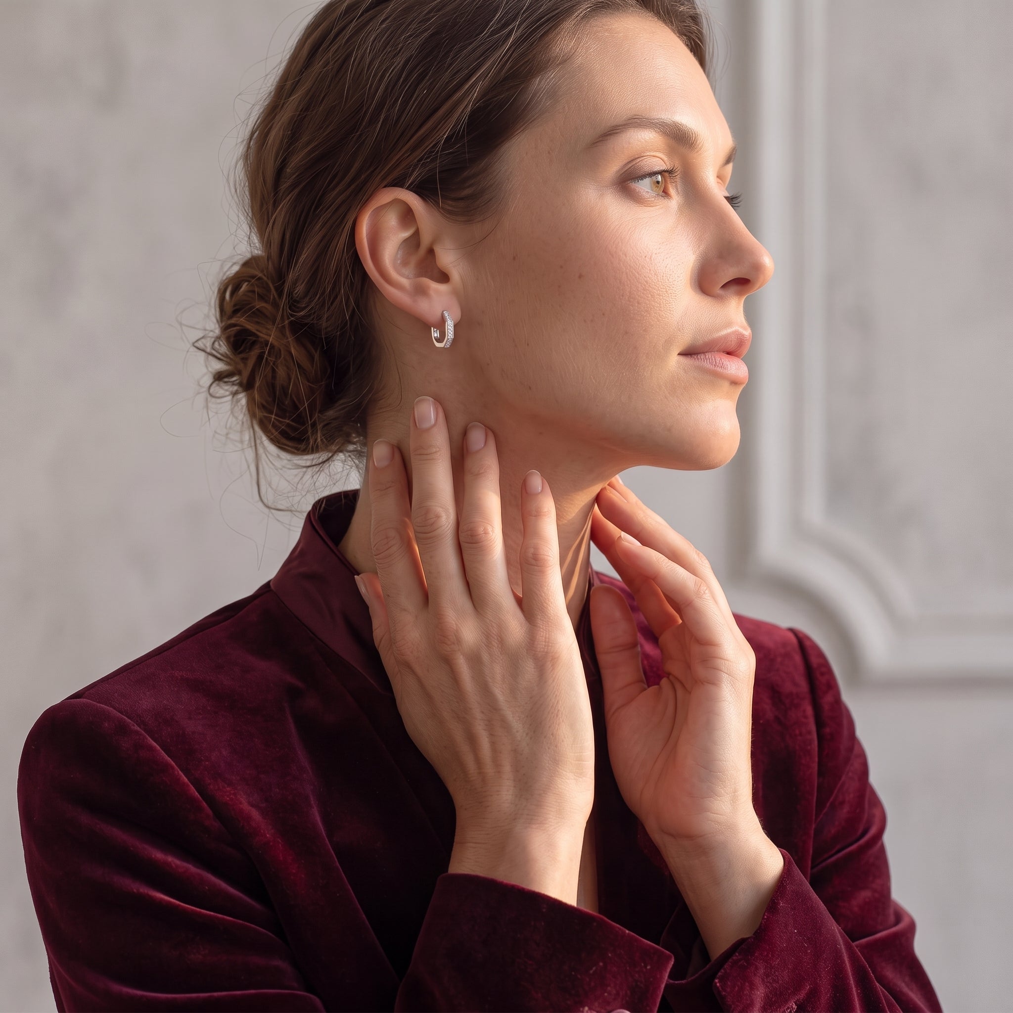 Geometric Huggie Hoop Earrings