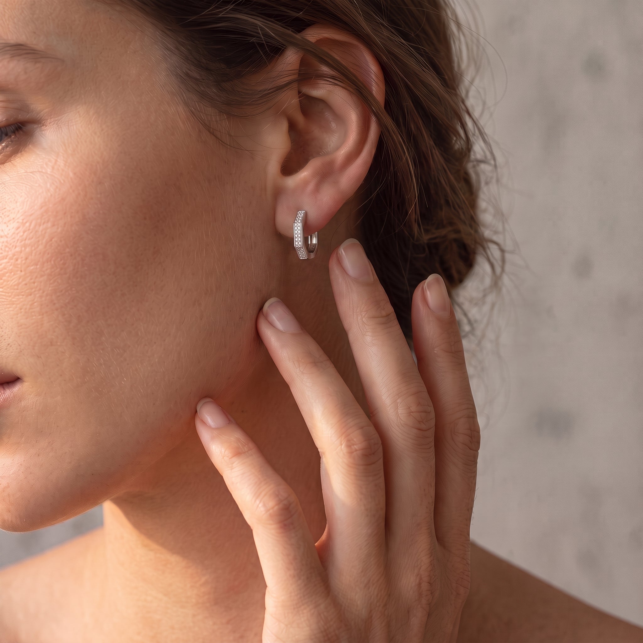 Geometric Huggie Hoop Earrings