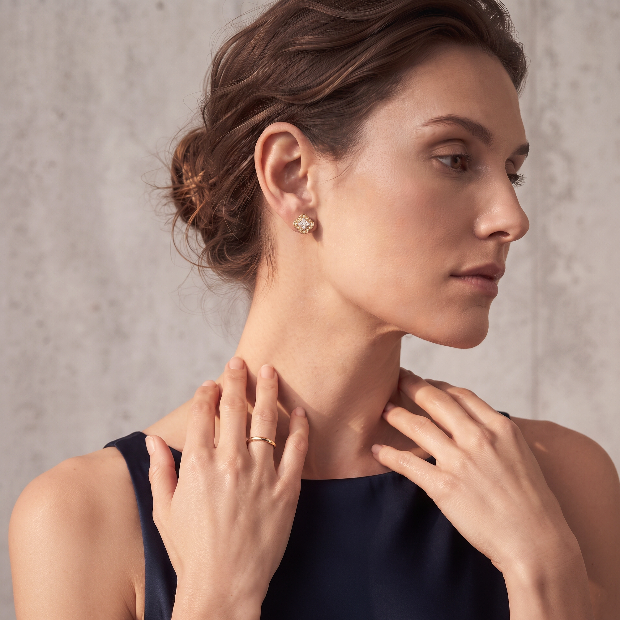 Flora Quad Lab Grown Diamond Stud Earrings