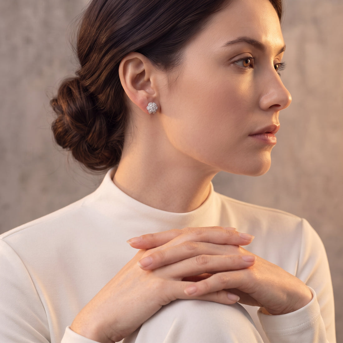 Celestial Bloom Lab Grown Diamond Stud Earrings