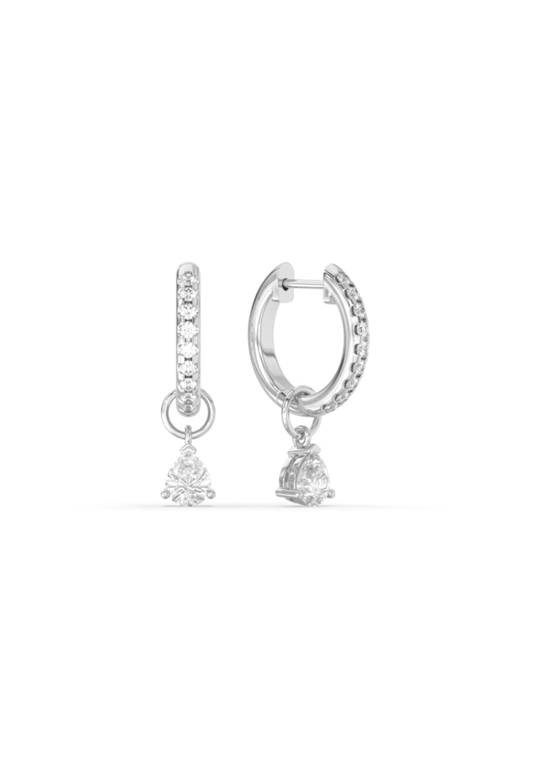 Multiway Lab Grown Diamond Mini Hoop Earrings with Pear Drop