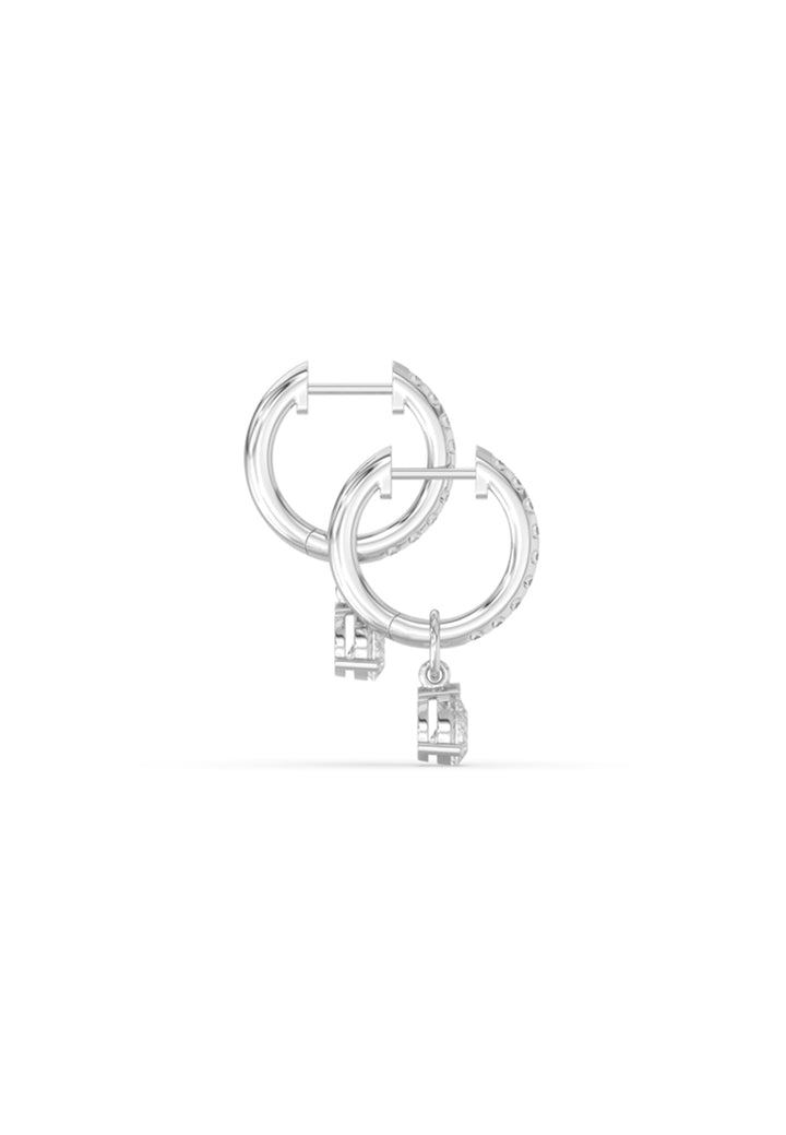 Multiway Lab Grown Diamond Mini Hoop Earrings with Pear Drop