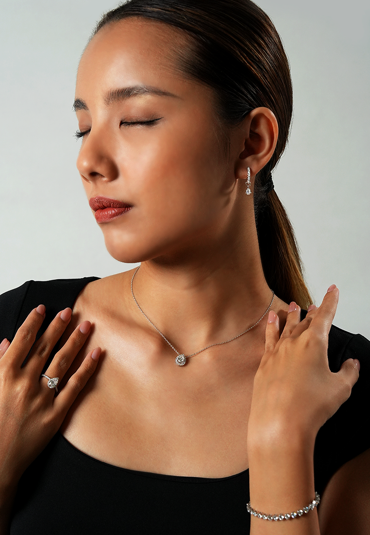 Multiway Lab Grown Diamond Mini Hoop Earrings with Pear Drop