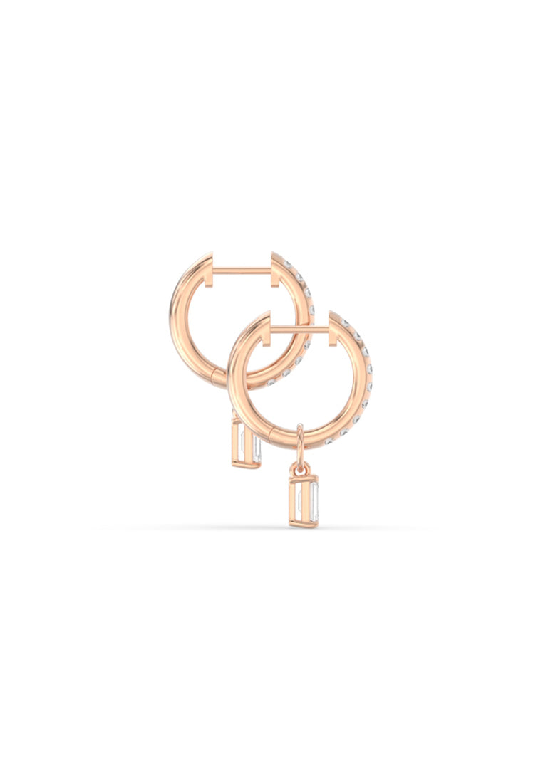 Multiway Lab Grown Diamond Mini Hoop Earrings with Emerald Drop