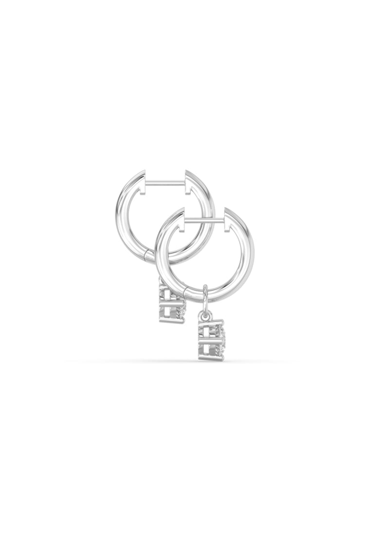 Minimalist Multiway Lab Grown Diamond Mini Hoop Earrings with Round Drop