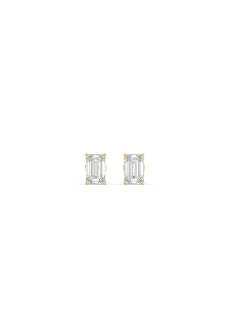 Refined Emerald Lab Grown Diamond Stud Earrings