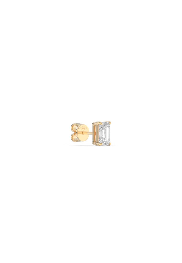 Refined Emerald Lab Grown Diamond Stud Earrings