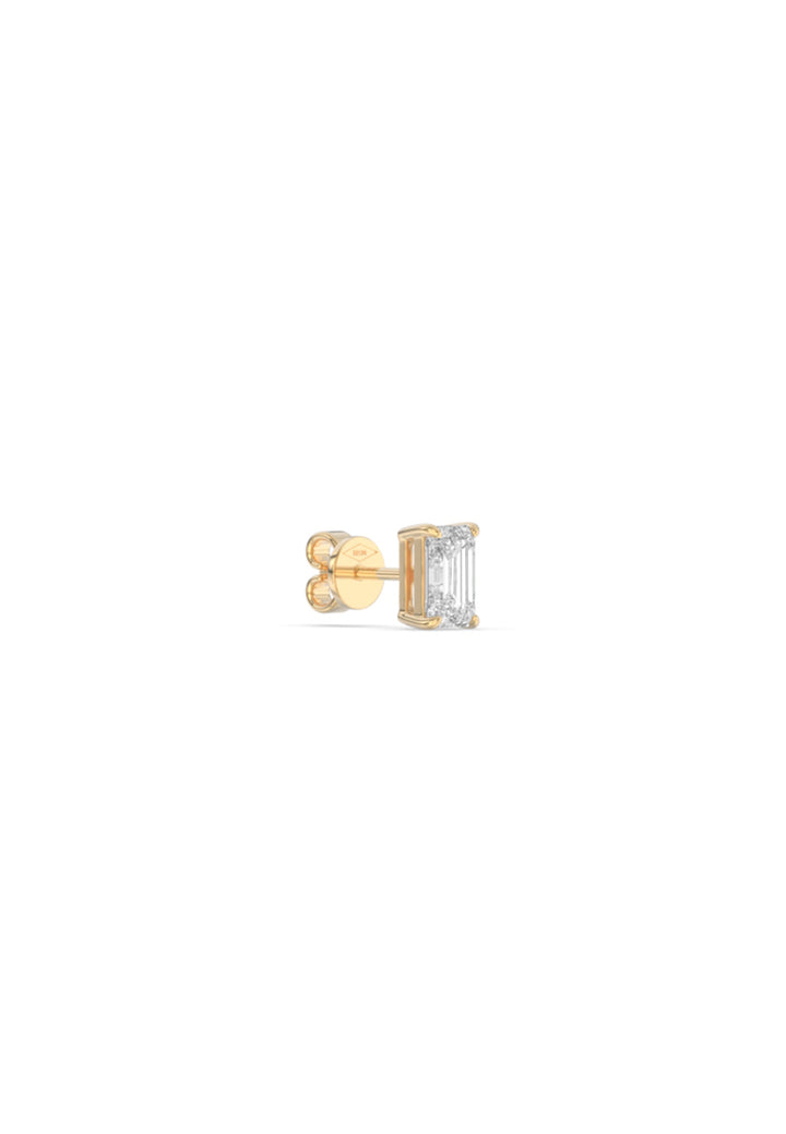 Refined Emerald Lab Grown Diamond Stud Earrings