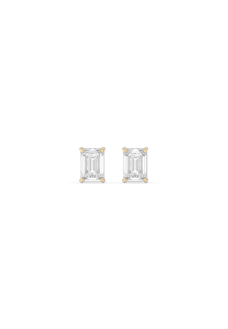 Refined Emerald Lab Grown Diamond Stud Earrings