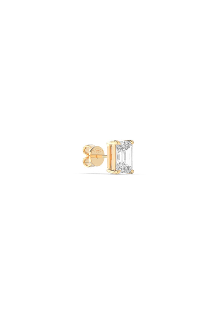 Refined Emerald Lab Grown Diamond Stud Earrings