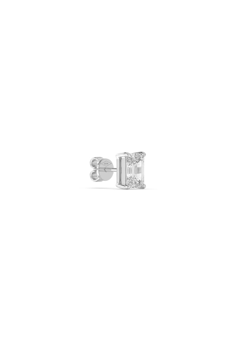 Refined Emerald Lab Grown Diamond Stud Earrings