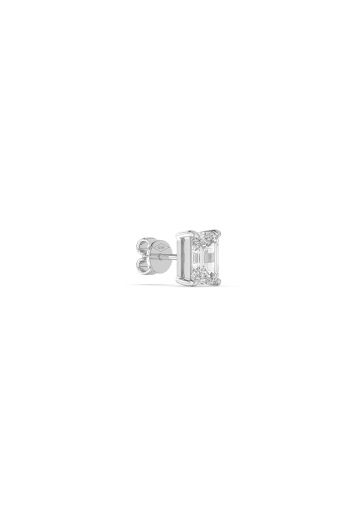 Refined Emerald Lab Grown Diamond Stud Earrings