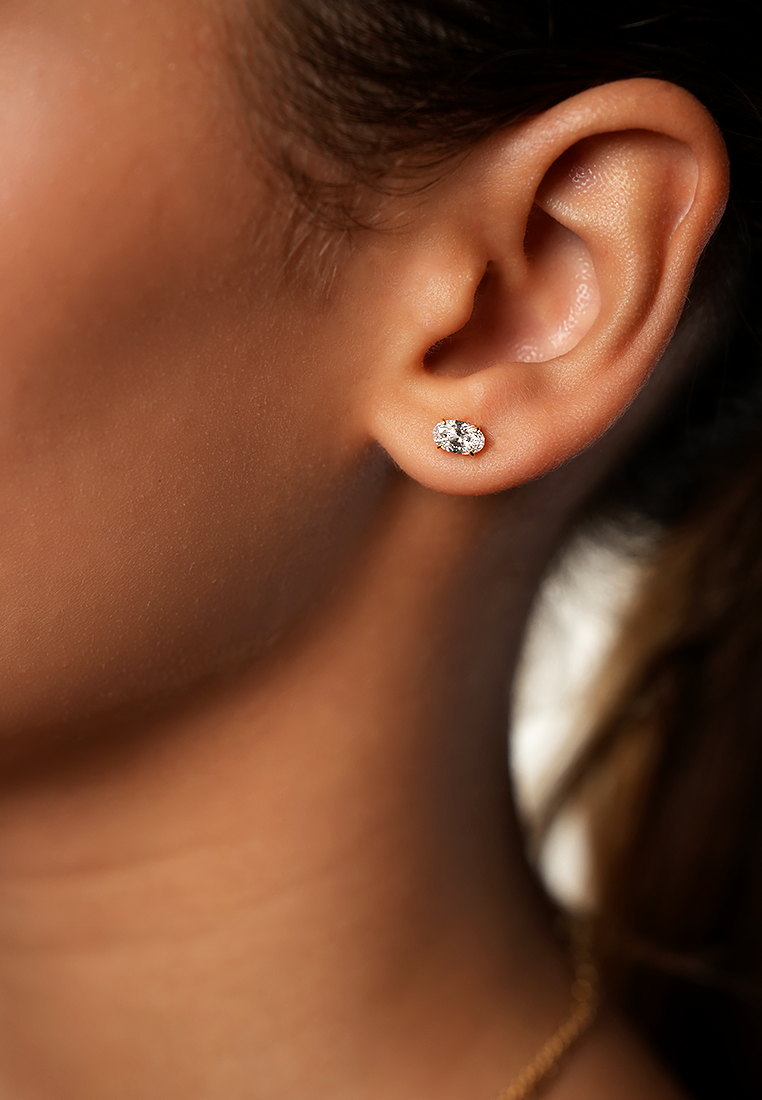 Refined Oval Lab Grown Diamond Stud Earrings