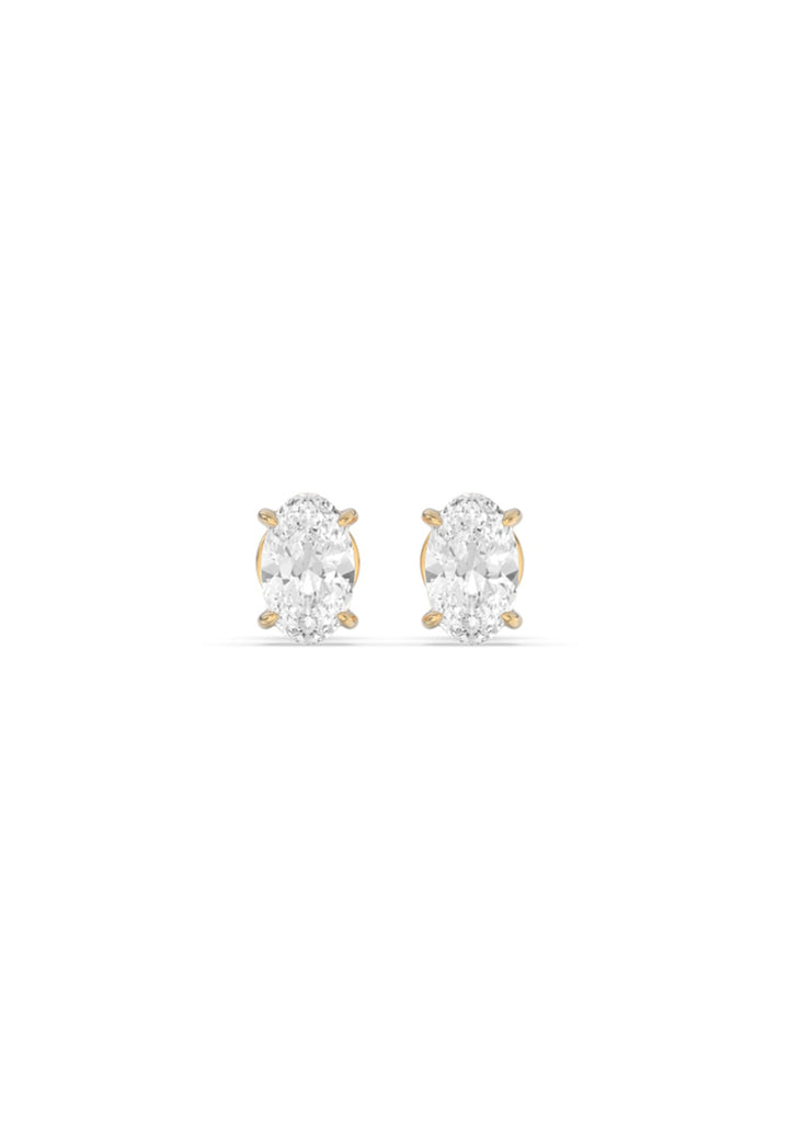 Refined Oval Lab Grown Diamond Stud Earrings