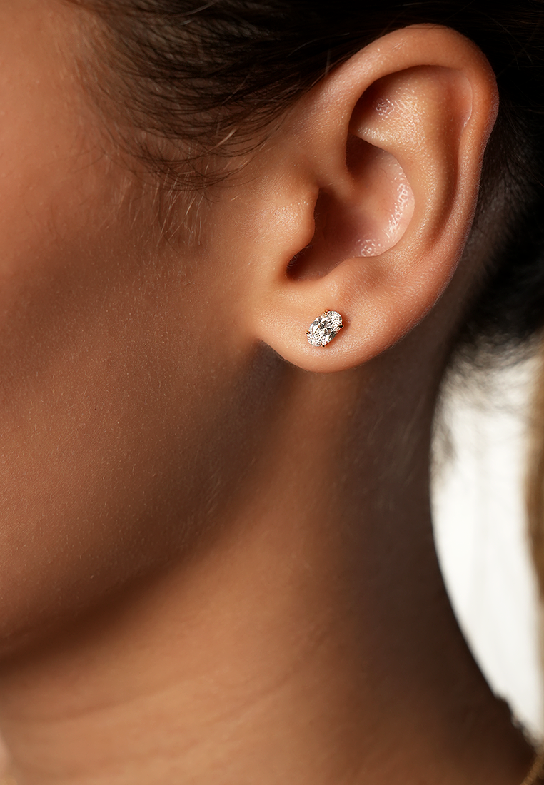 Refined Oval Lab Grown Diamond Stud Earrings
