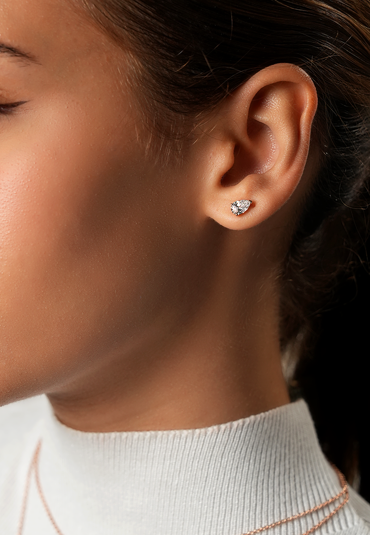 Refined Pear Lab Grown Diamond Stud Earrings