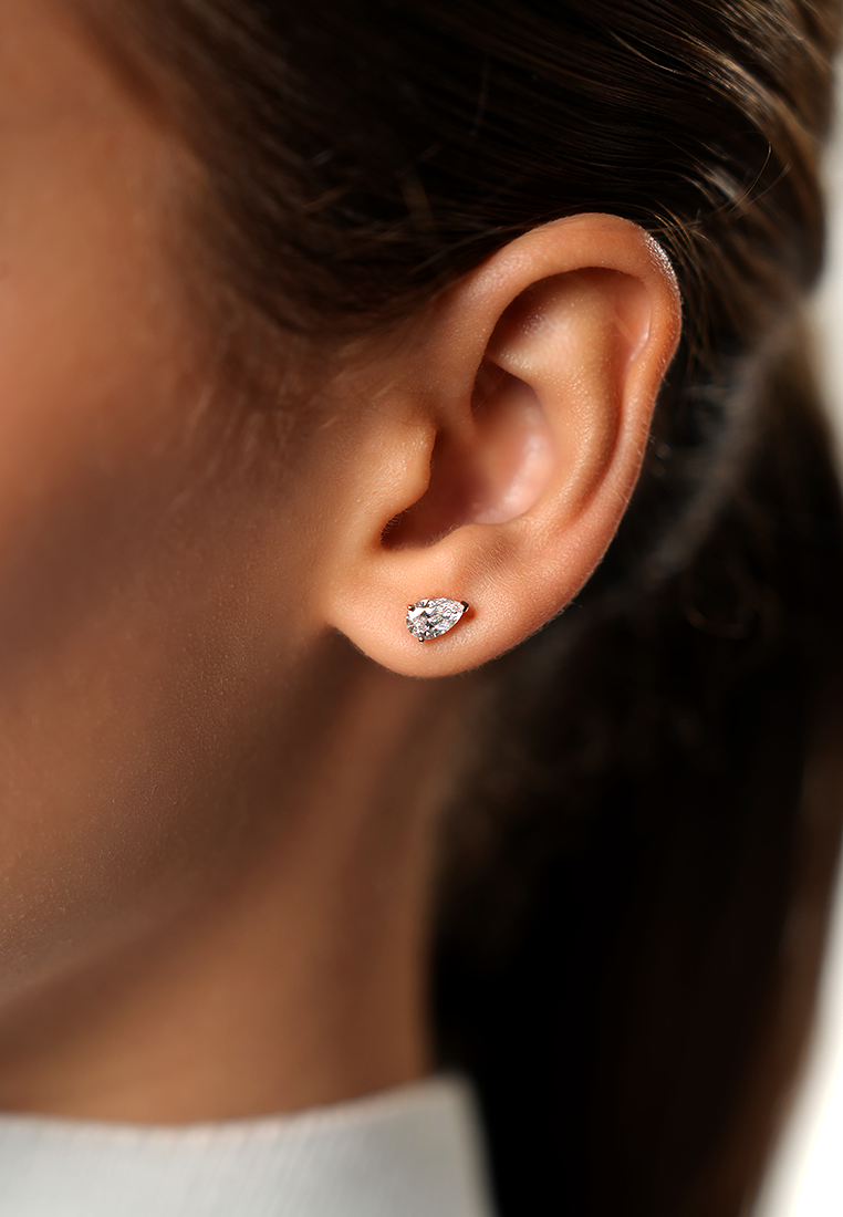 Refined Pear Lab Grown Diamond Stud Earrings
