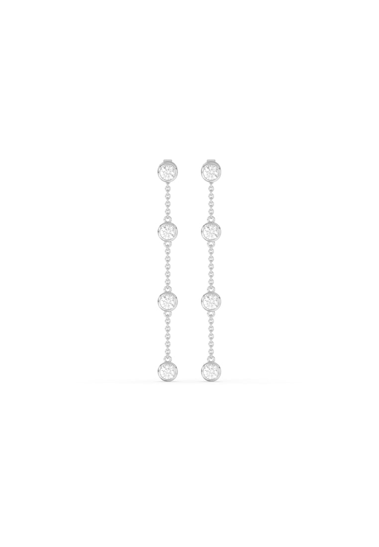 Elegance Duo Lab Grown Diamond Multiway Earrings with Round Chain Drop