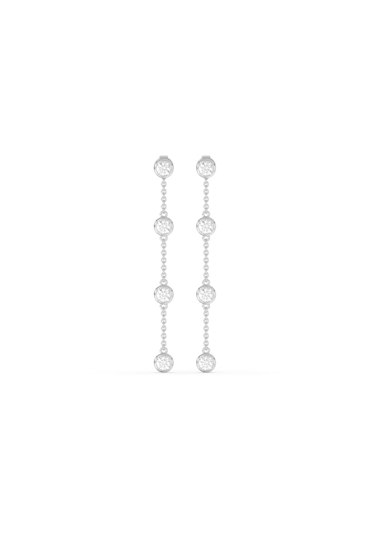 Elegance Duo Lab Grown Diamond Multiway Earrings with Round Chain Drop